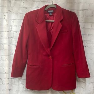 Lands End Wool Cashmere blend red blazer size 6 Petite